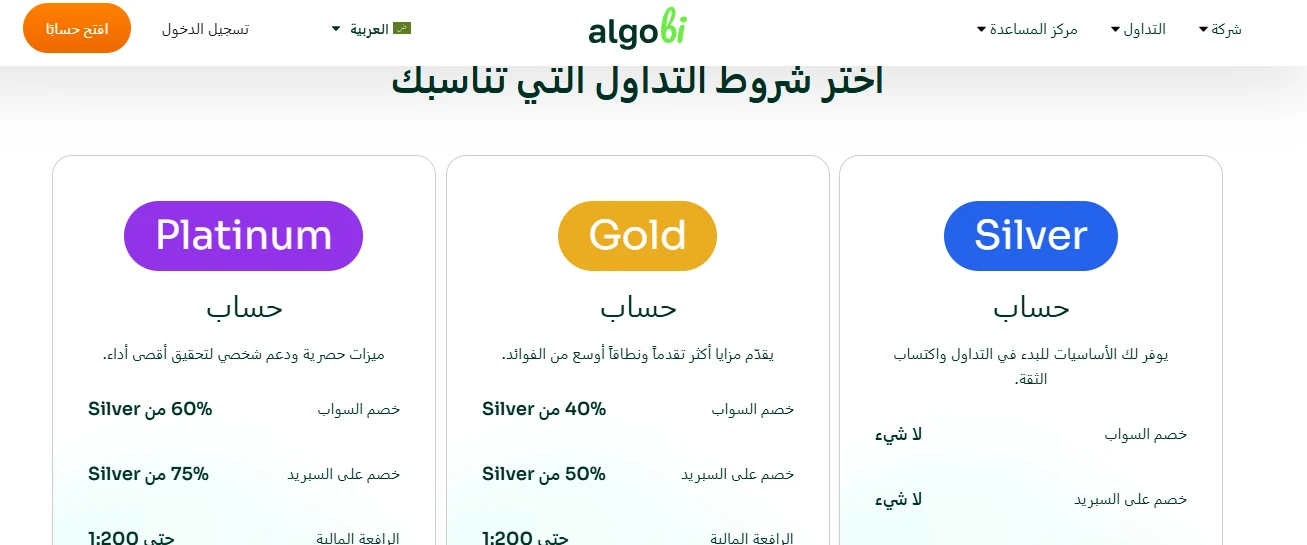 الحسابات المالية في شركة ألجوبَي AlgoBi