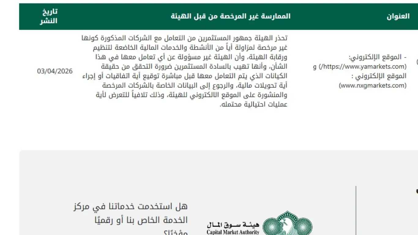 ​تحذير من نصب شركة NXG Markets