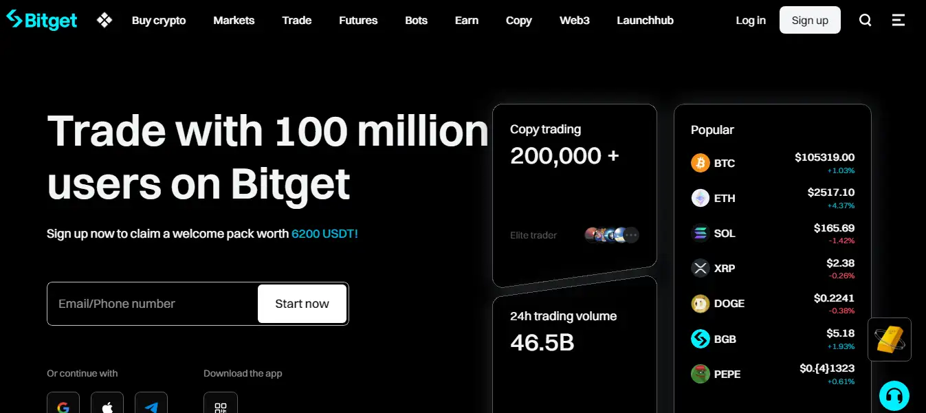موقع شركة بيتجيت Bitget