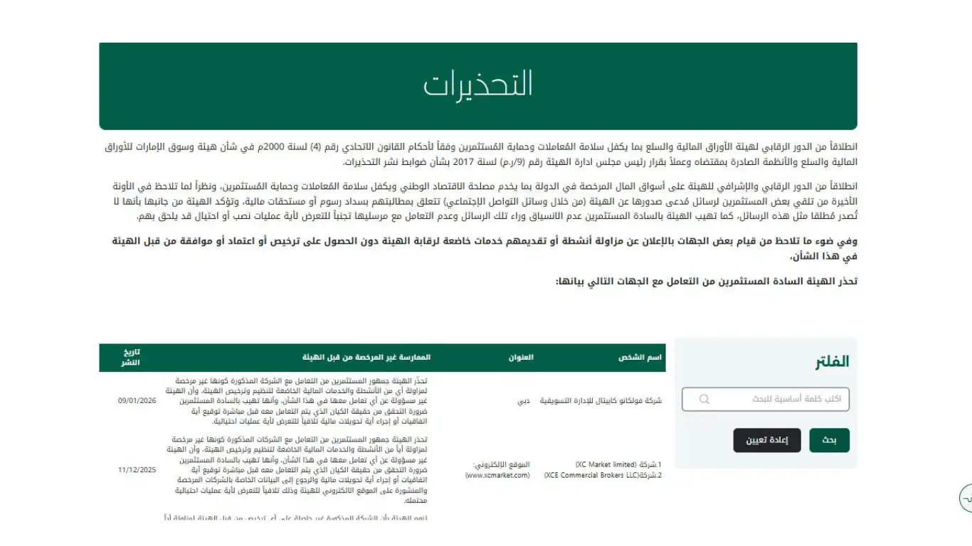 نصب شركة فولكانو كابيتال